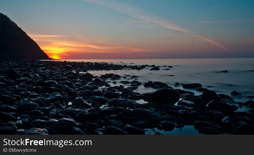 Lynmouth  after Sunset rock