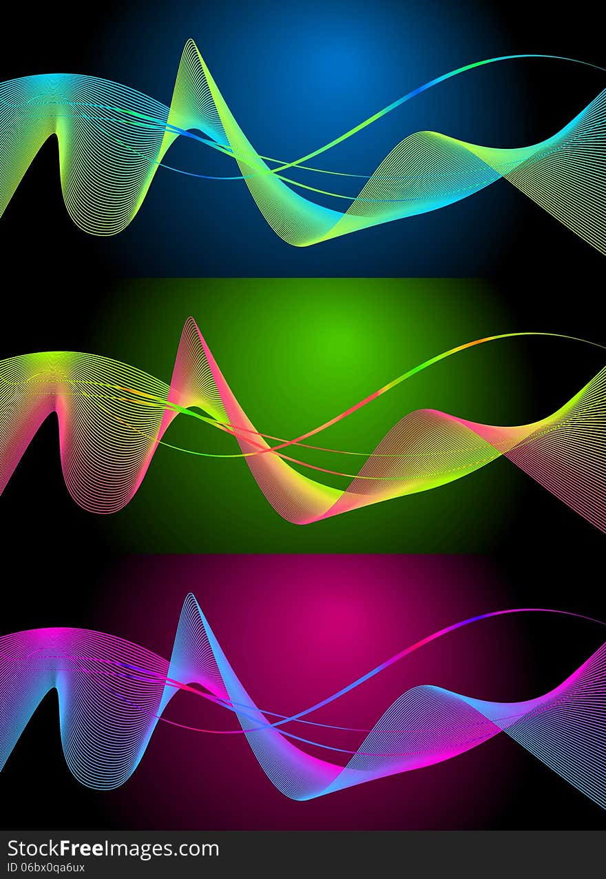 An illustration of an abstract colorful background made out of warp swashes and abstract lines. An illustration of an abstract colorful background made out of warp swashes and abstract lines