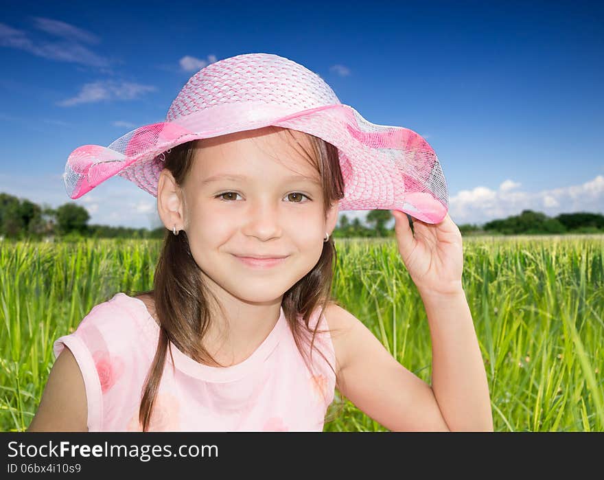 Ð¡ute Little Girl With Bonnet