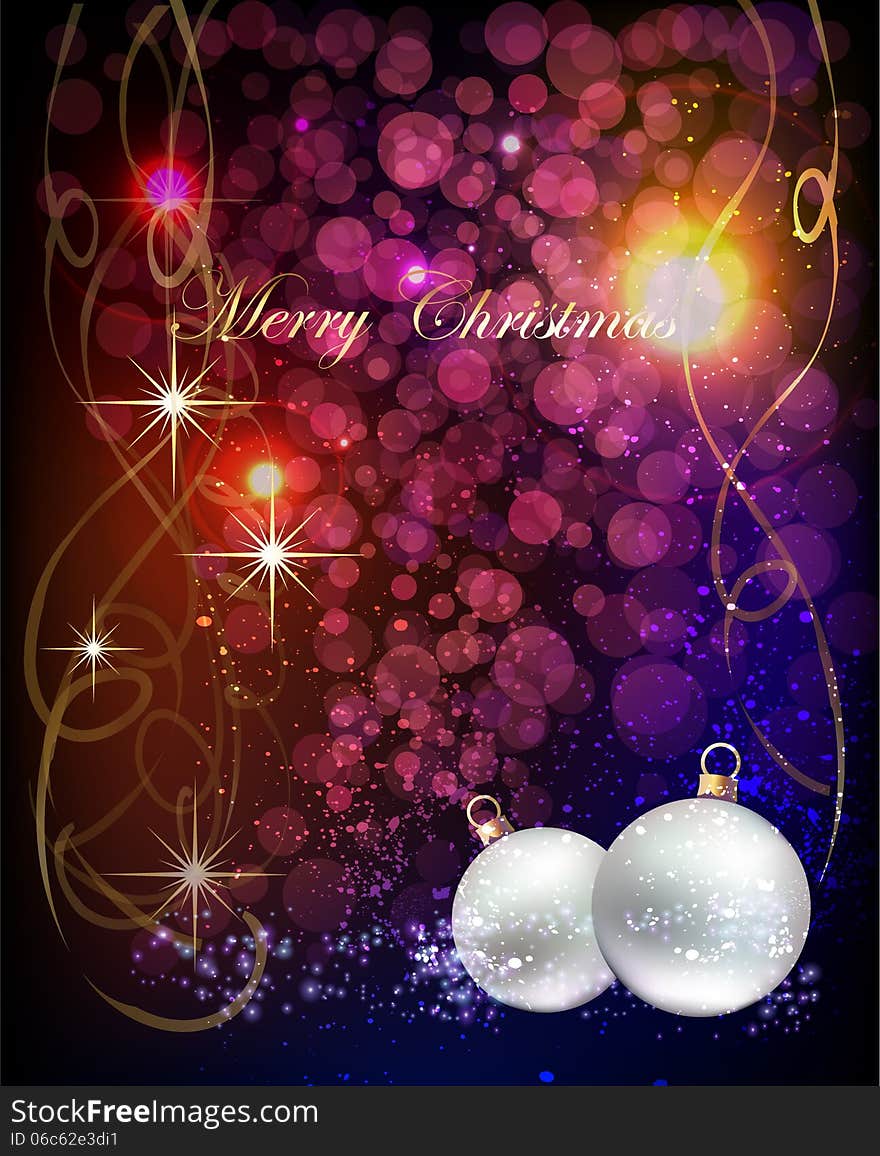 Christmas Background With Balls