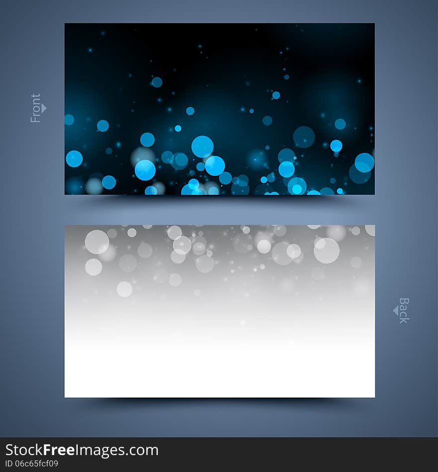 Blue business card template. Abstract background, front and back. Blue business card template. Abstract background, front and back