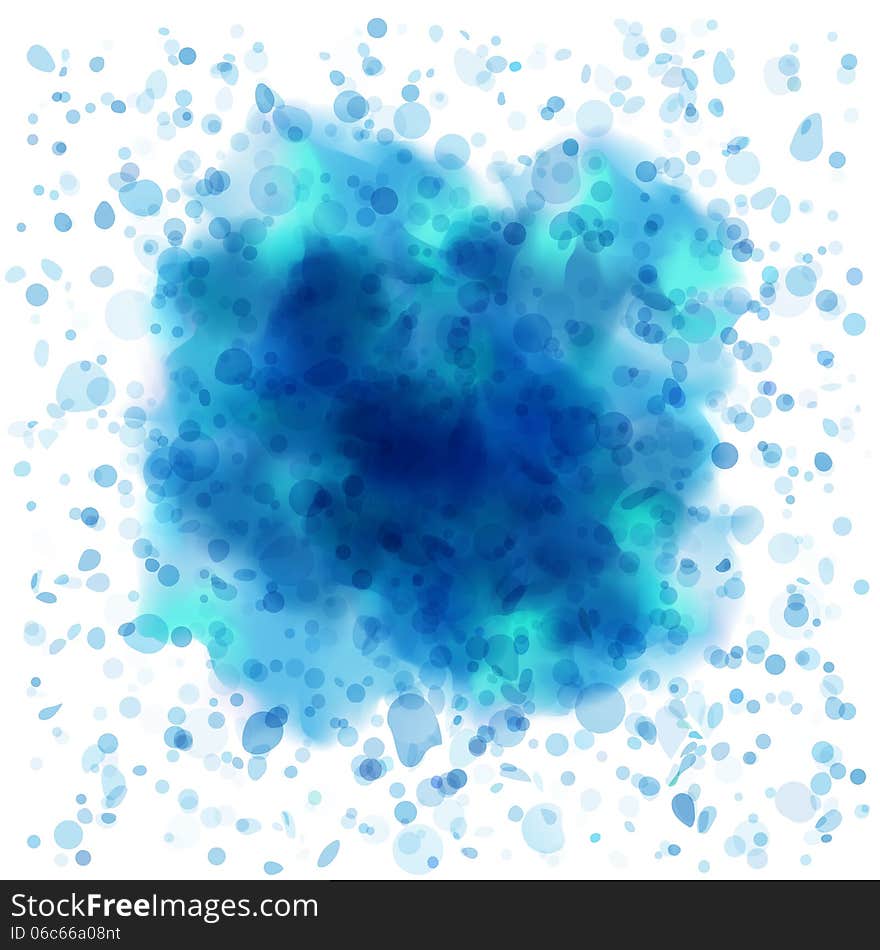 Blue Paint Blots Background