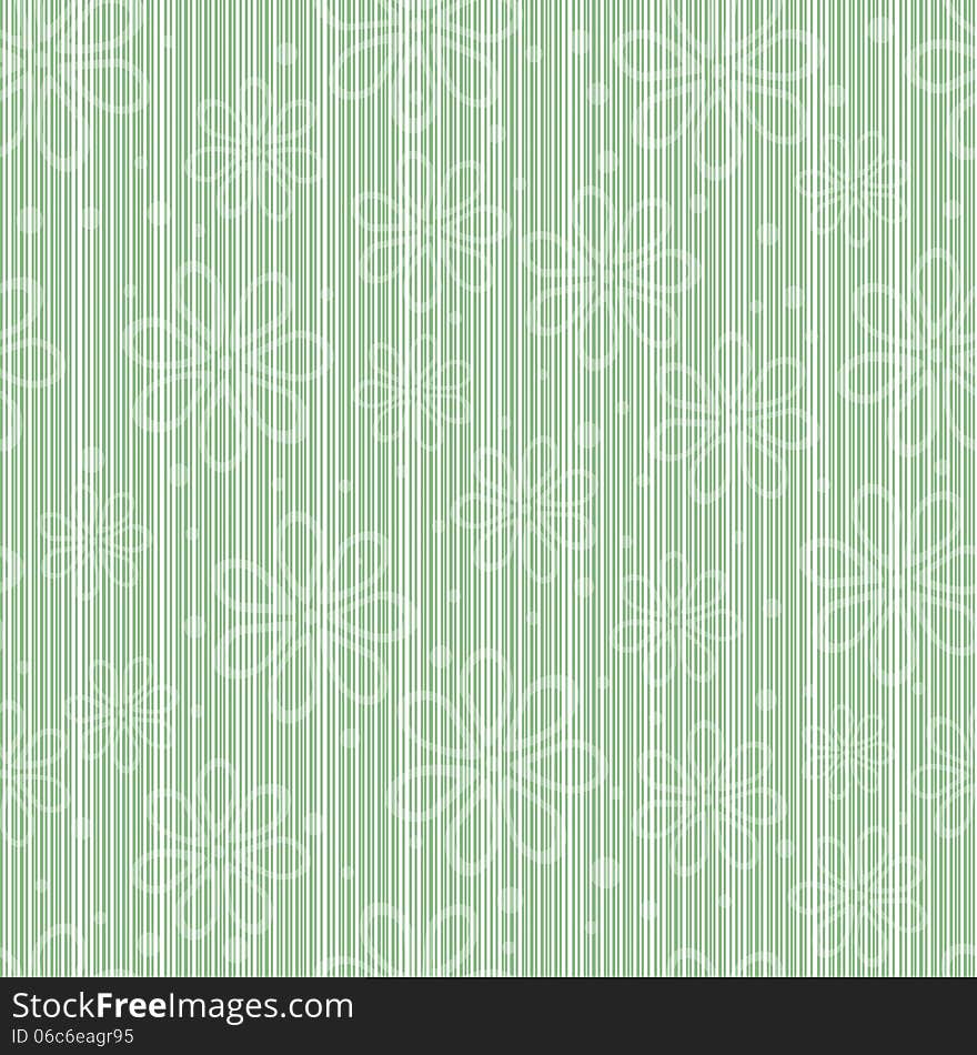 Simple striped floral pattern, vector illustration