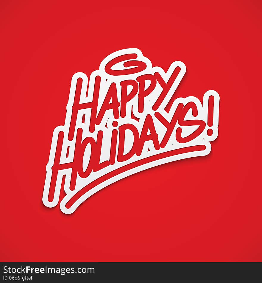 Happy holidays label lettering