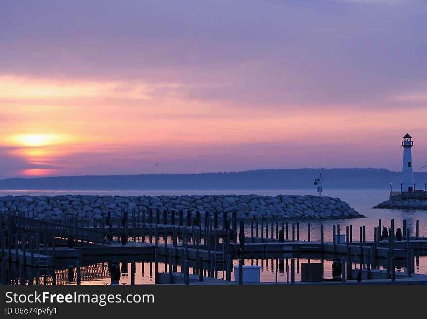 St Ignace Lighthouse at Sunrise