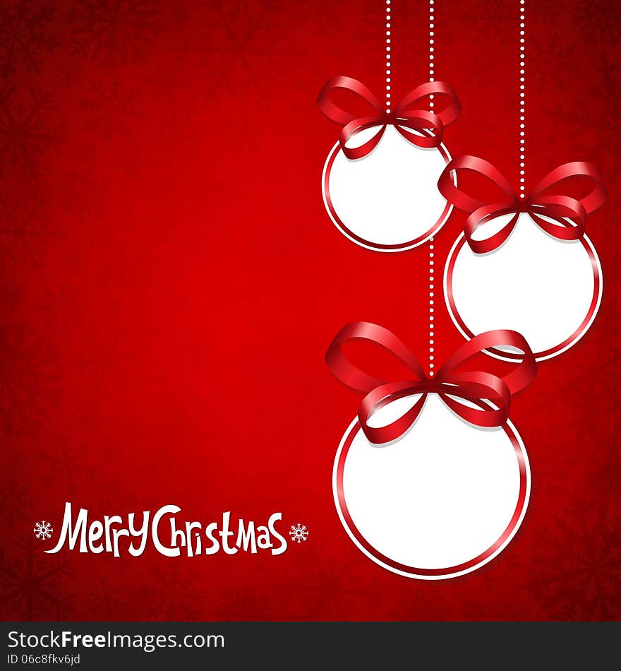 Vector illustration to Christmas with balls on a red background. Vector illustration to Christmas with balls on a red background