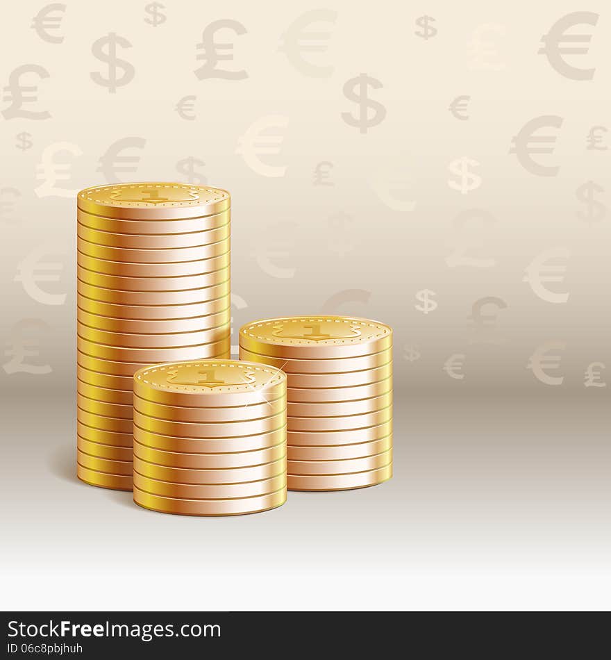 Stack of money, vector illustration