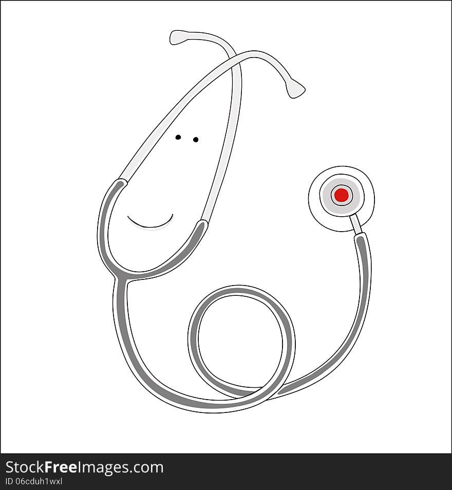 Funny smyling children's stethoscope. Funny smyling children's stethoscope.