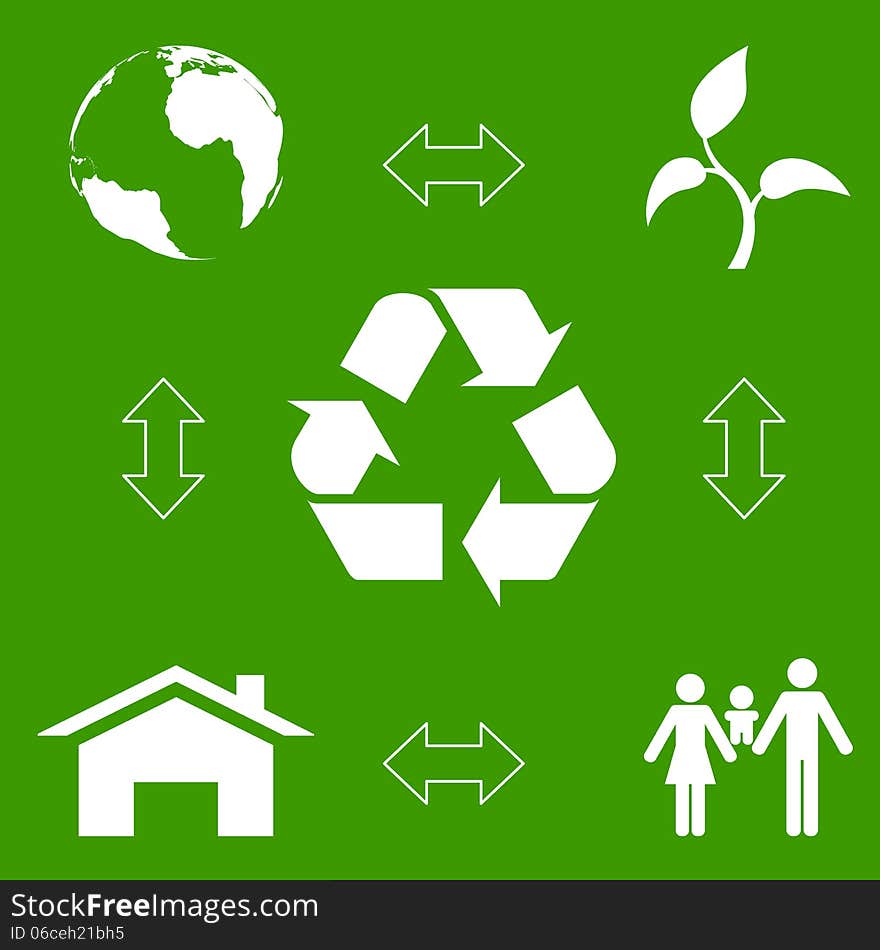 Ecological concept, waste recycling, vector eps8 illustration. Ecological concept, waste recycling, vector eps8 illustration