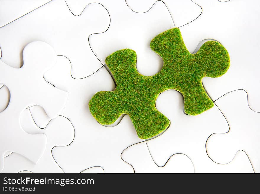 Green puzzle piece