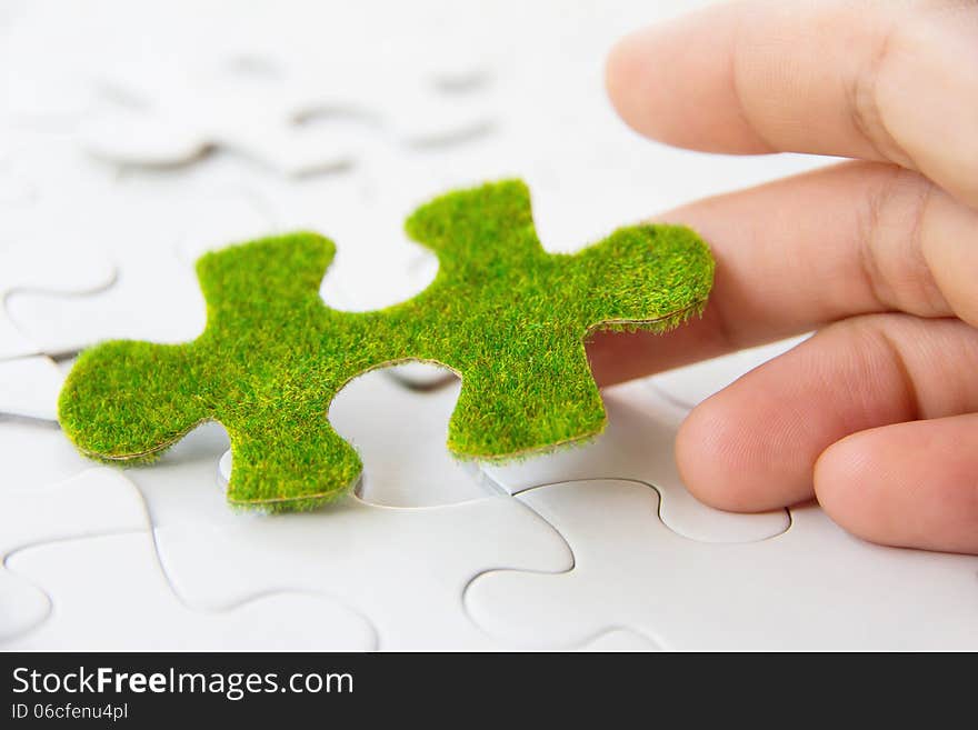 Green puzzle piece