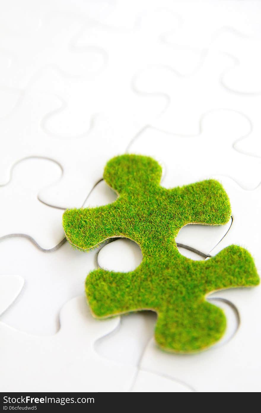 Green puzzle piece