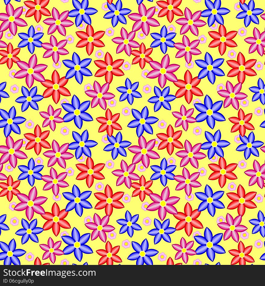 Multi Colored Seamless Floral Pattern