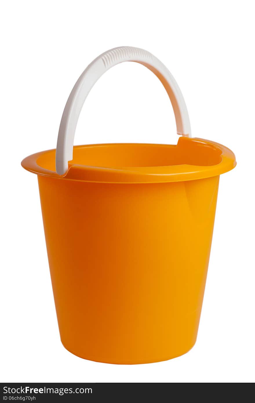 Plastic bucket isolated on white. Plastic bucket isolated on white.