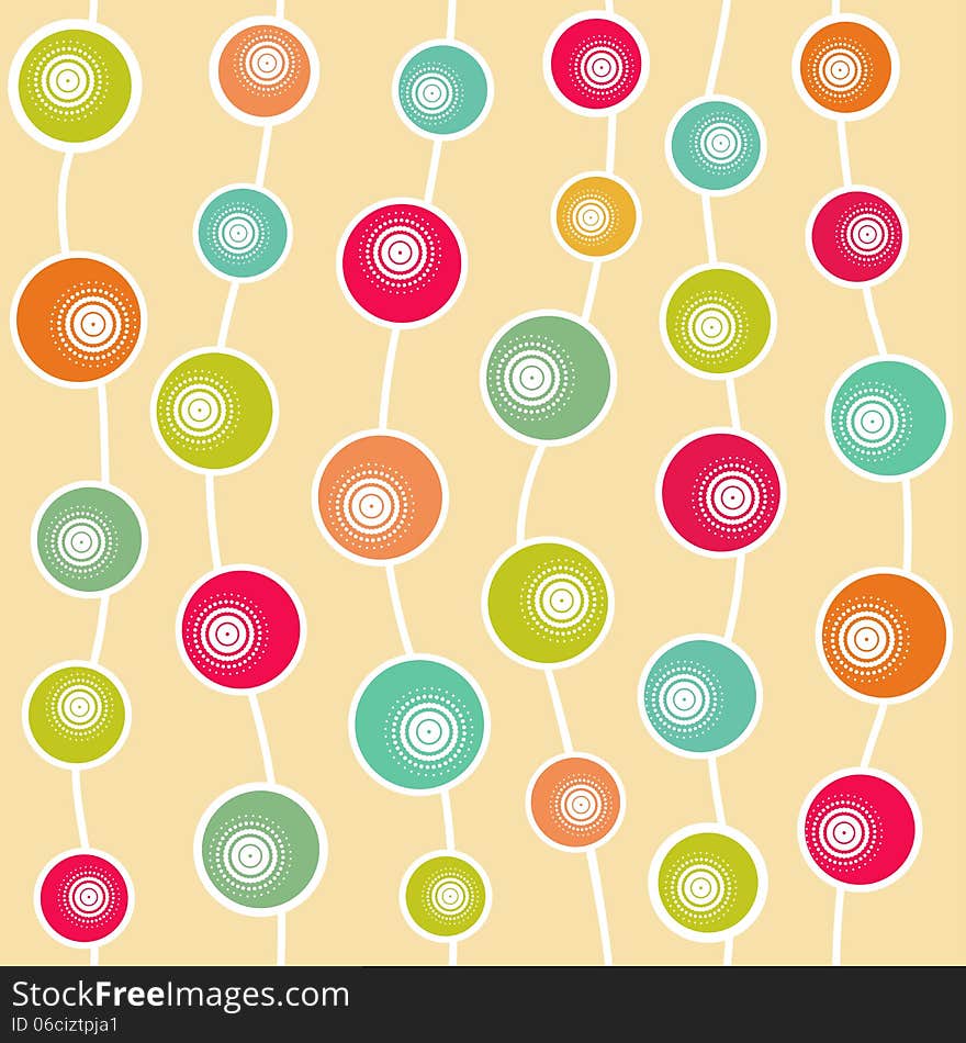 Funny abstract ball seamless pattern, vector illustration