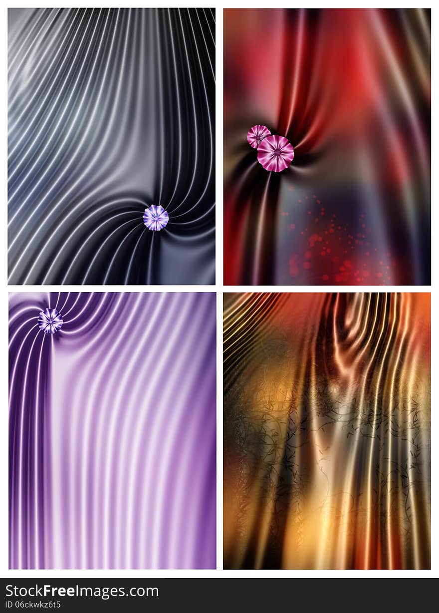 Group of four digitally created drapes images. Group of four digitally created drapes images