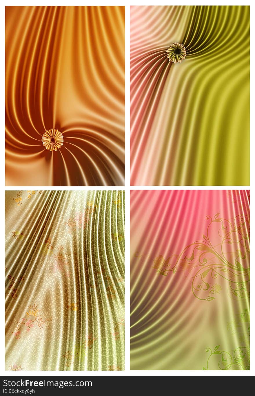 Group of four digitally created drapes images. Group of four digitally created drapes images