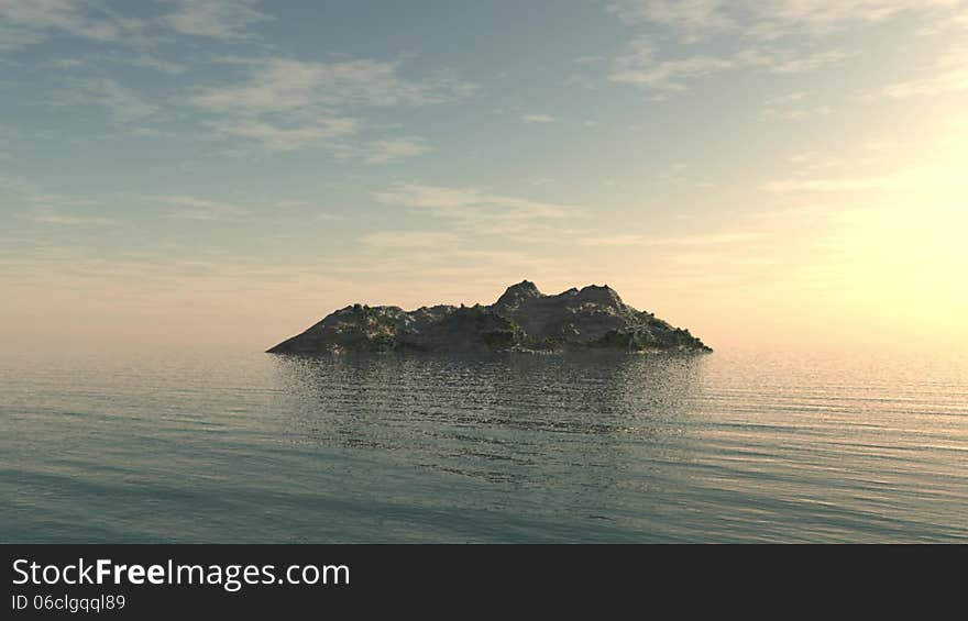 Flight to small isolated island