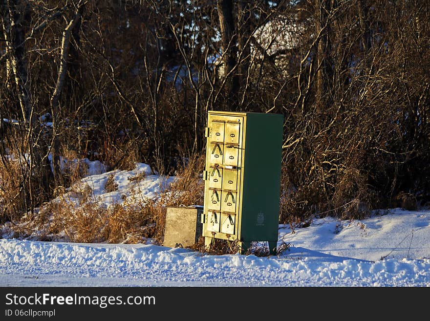 Green multi drawer mailbox