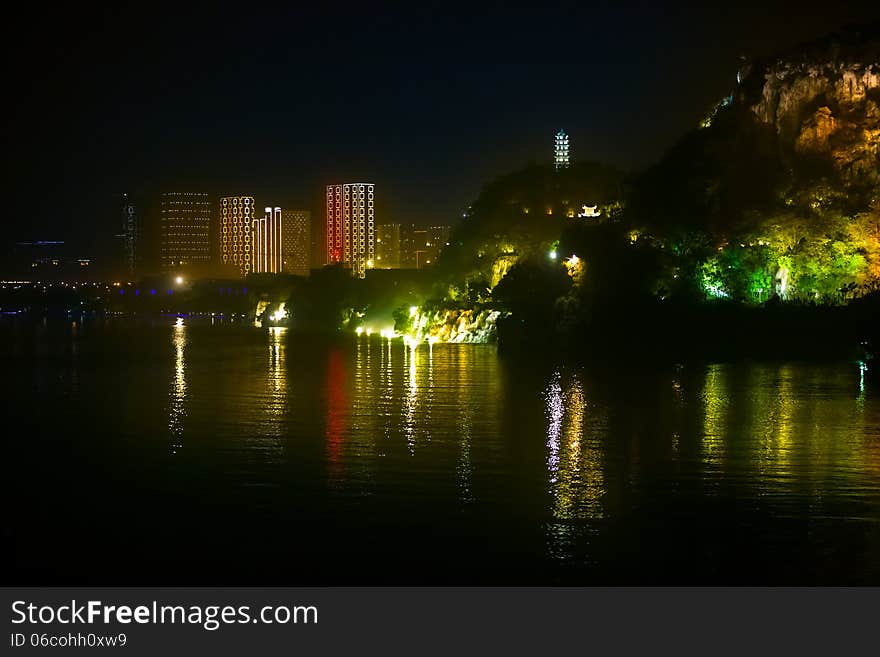 Chinese classic landscape at night