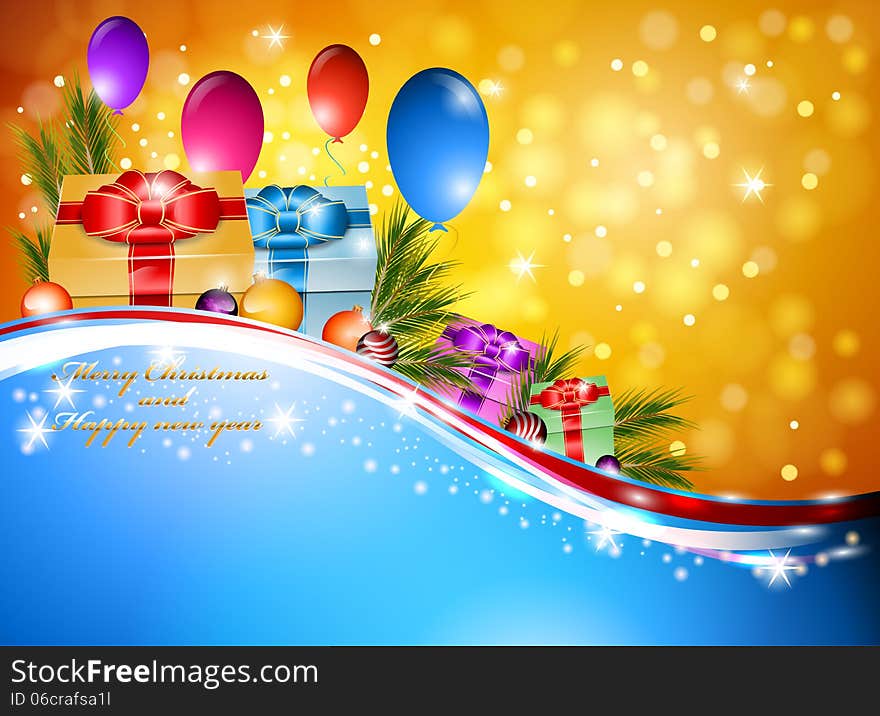 Merry Christmas and Happy new year celebrate background