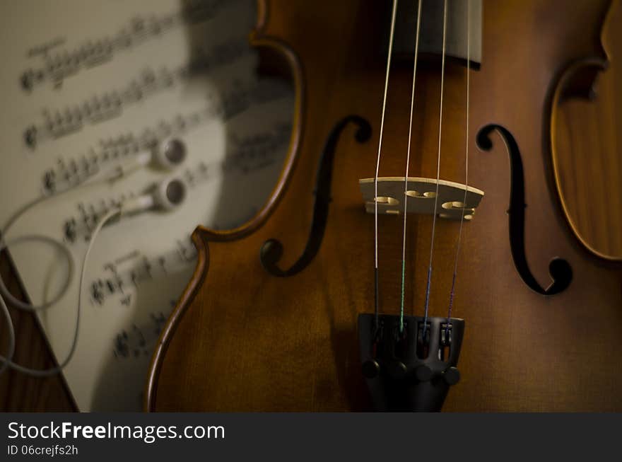 time to practice violin violin with sheet music on vintage style