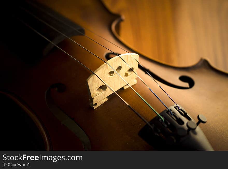 time to practice violin violin in vintage style on wood background