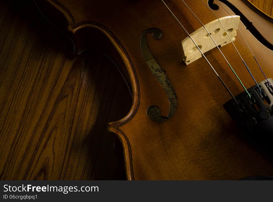 time to practice violin violin in vintage style on wood background