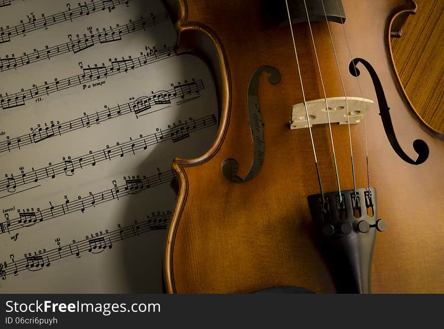 time to practice violin violin with sheet music on vintage style