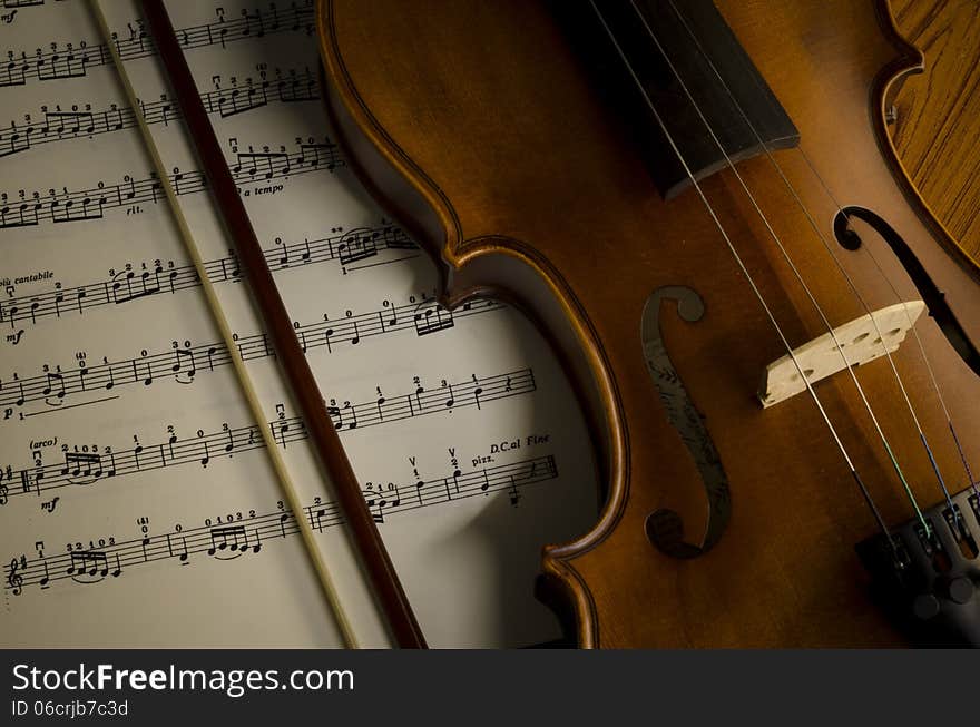 time to practice violin violin with sheet music on vintage style