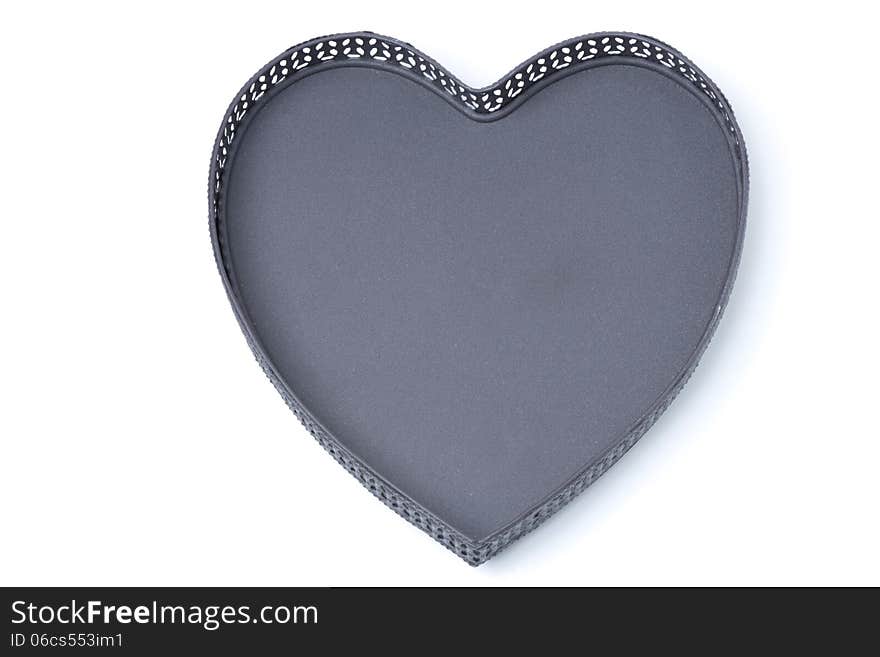 Empty tray in the form of heart, isolated