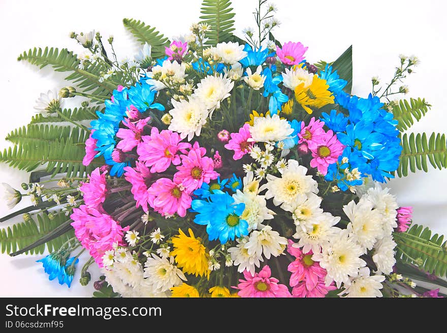 Beautiful bouquet of bright flowers, colorful flora