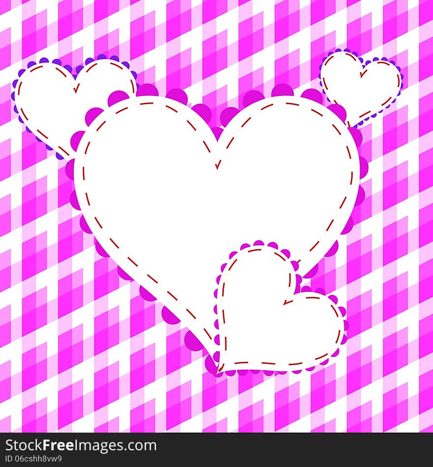 Valentines Day beautiful background with ornaments and heart.