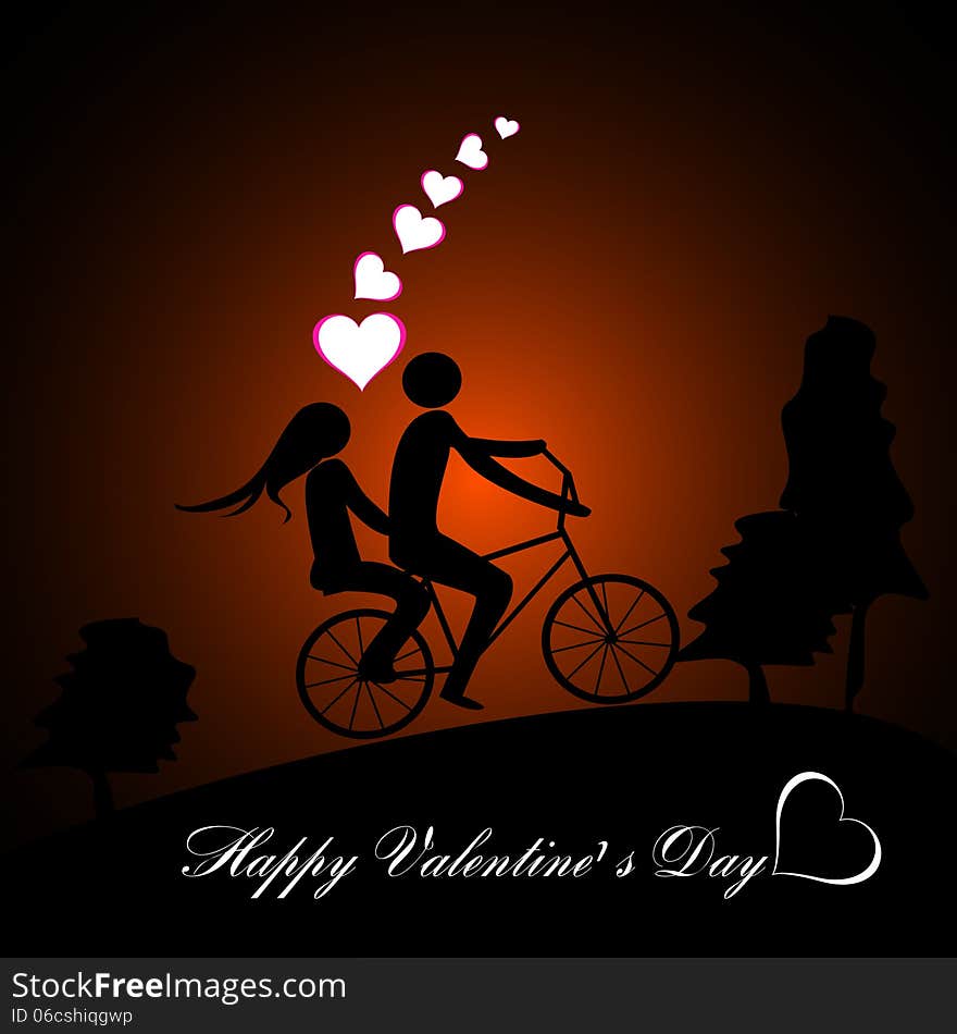 Valentines Day beautiful background with ornaments and heart.