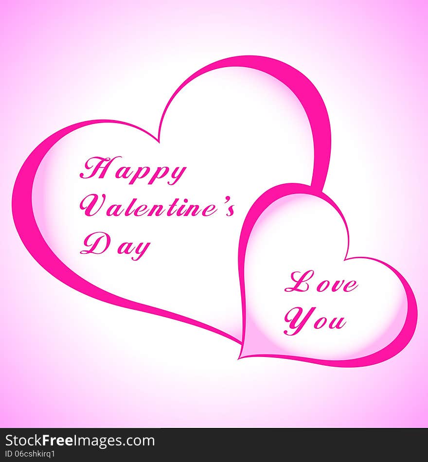 Valentines Day beautiful background with ornaments and heart.