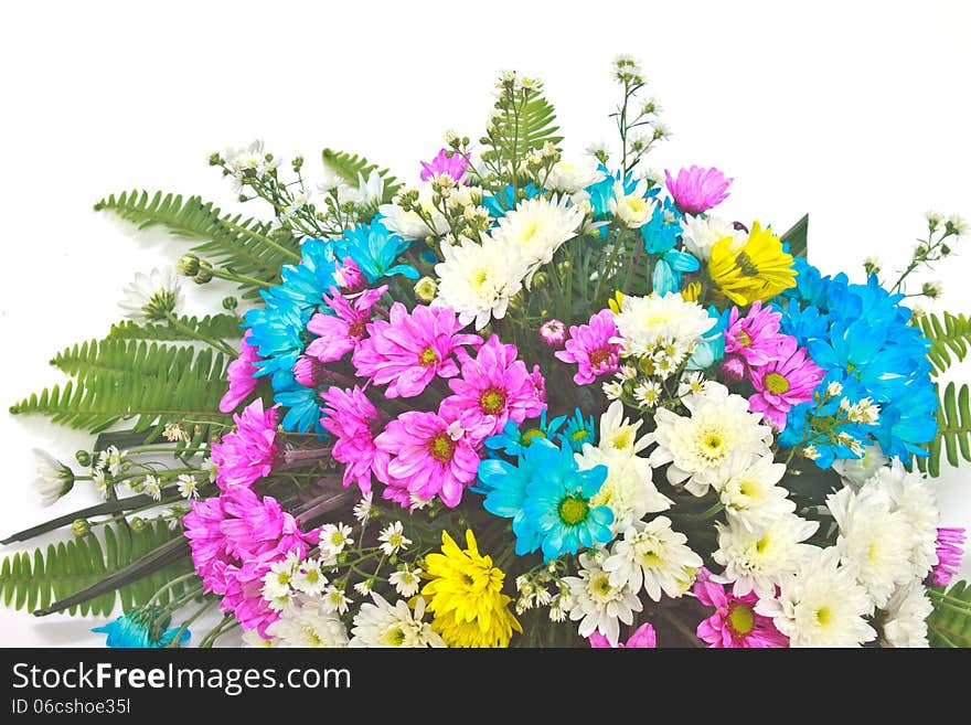 Beautiful bouquet of bright flowers, colorful flora