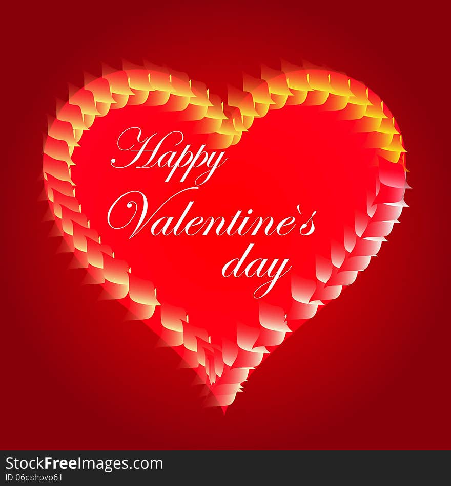 Valentines Day beautiful background with ornaments and heart.