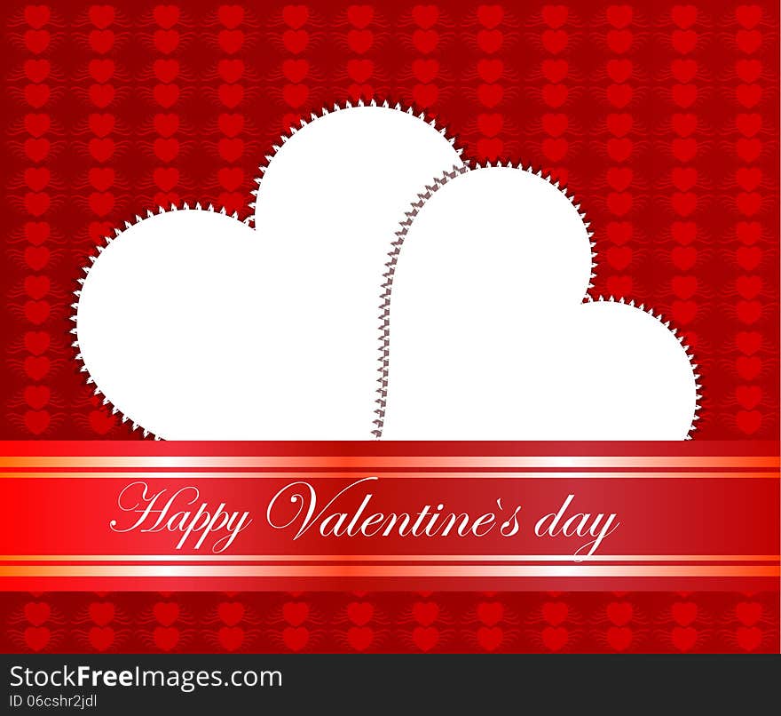 Valentines Day Beautiful Background With Ornaments And Heart.