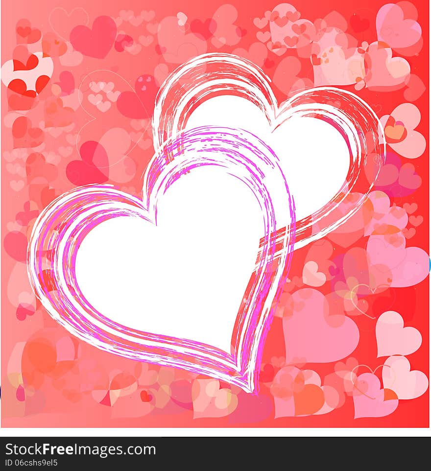 Valentines Day beautiful background with ornaments and heart.