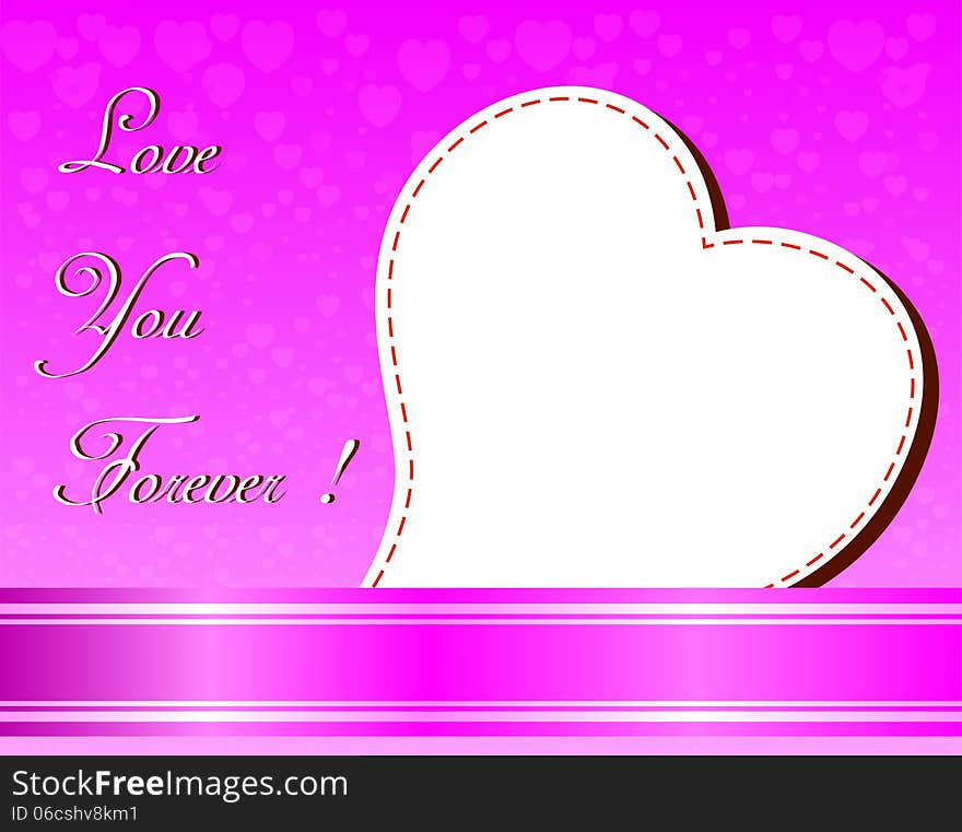 Valentines Day beautiful background with ornaments and heart.