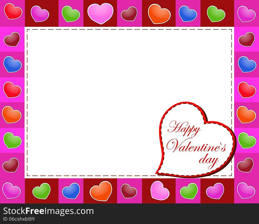 Valentines Day beautiful background with ornaments and heart.