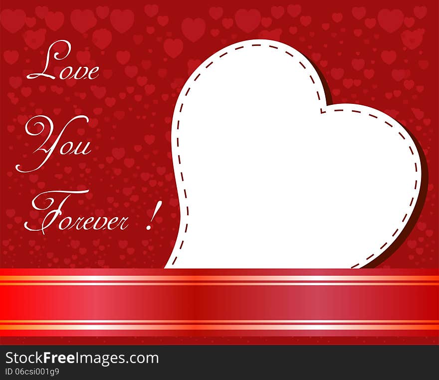 Valentines Day beautiful background with ornaments and heart.