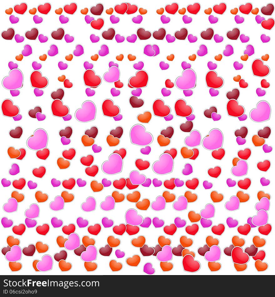 Valentines Day beautiful background with ornaments and heart.