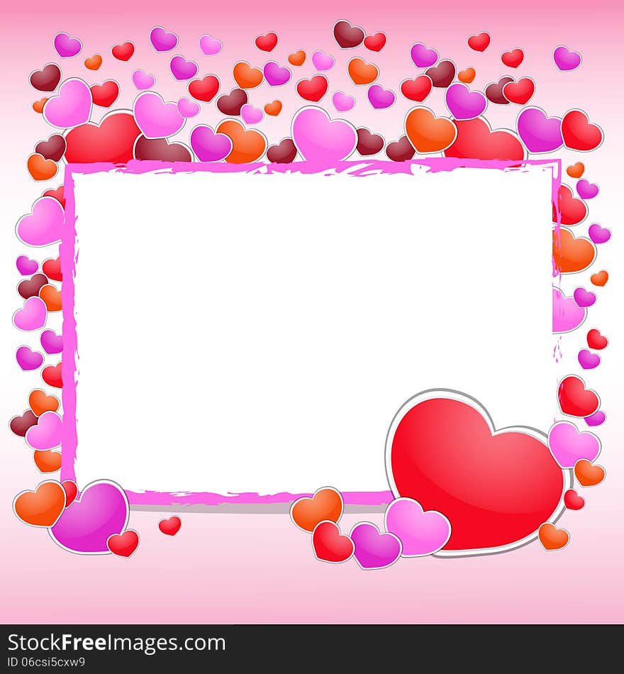 Valentines Day beautiful background with ornaments and heart.