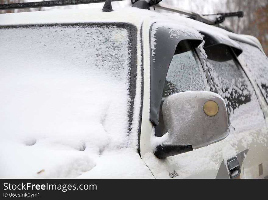 Car at the winter