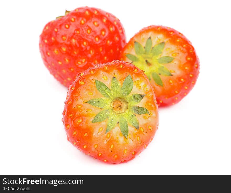 Arrangement of Fresh Ripe Strawberries isolated on white background. Arrangement of Fresh Ripe Strawberries isolated on white background