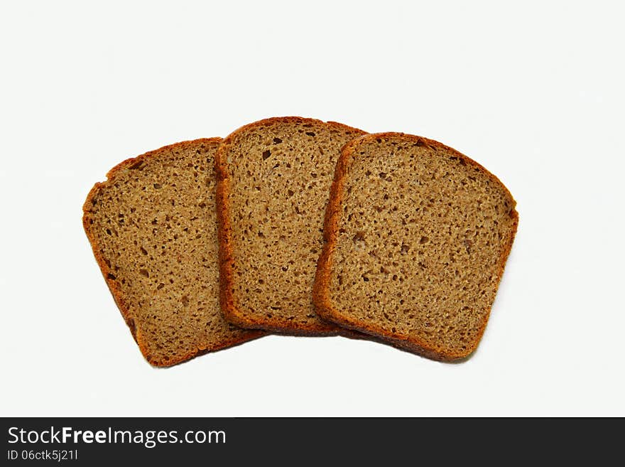 Pieces of bread on the white background. Pieces of bread on the white background