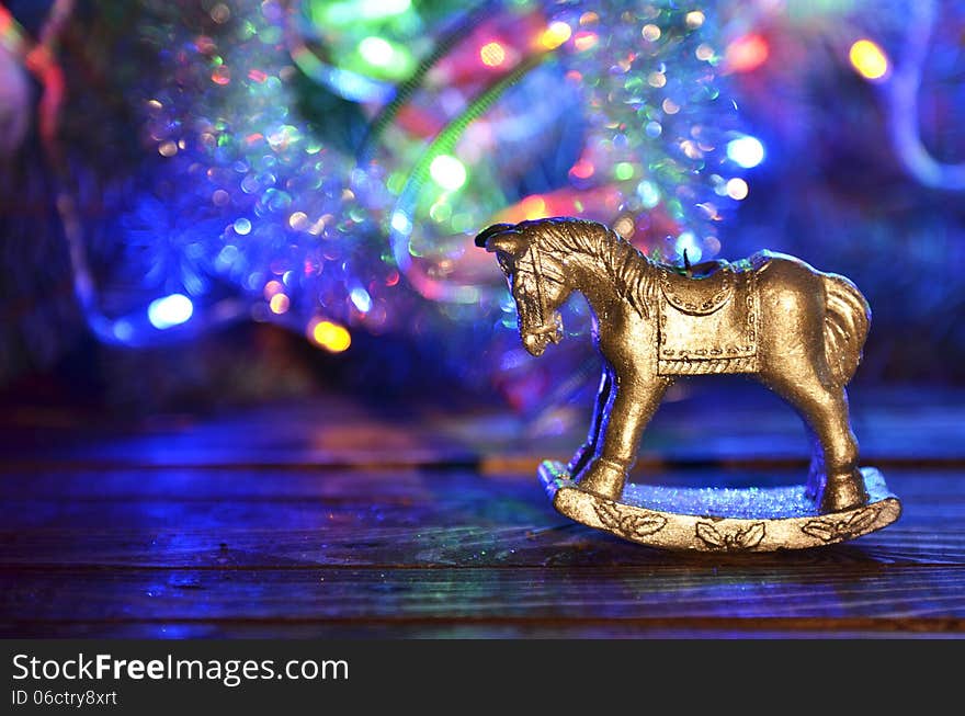 New Year`s Candle In The Form Of A Horse