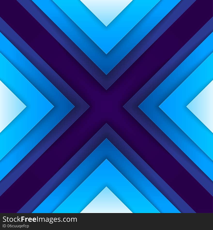 Abstract blue paper triangle shapes background