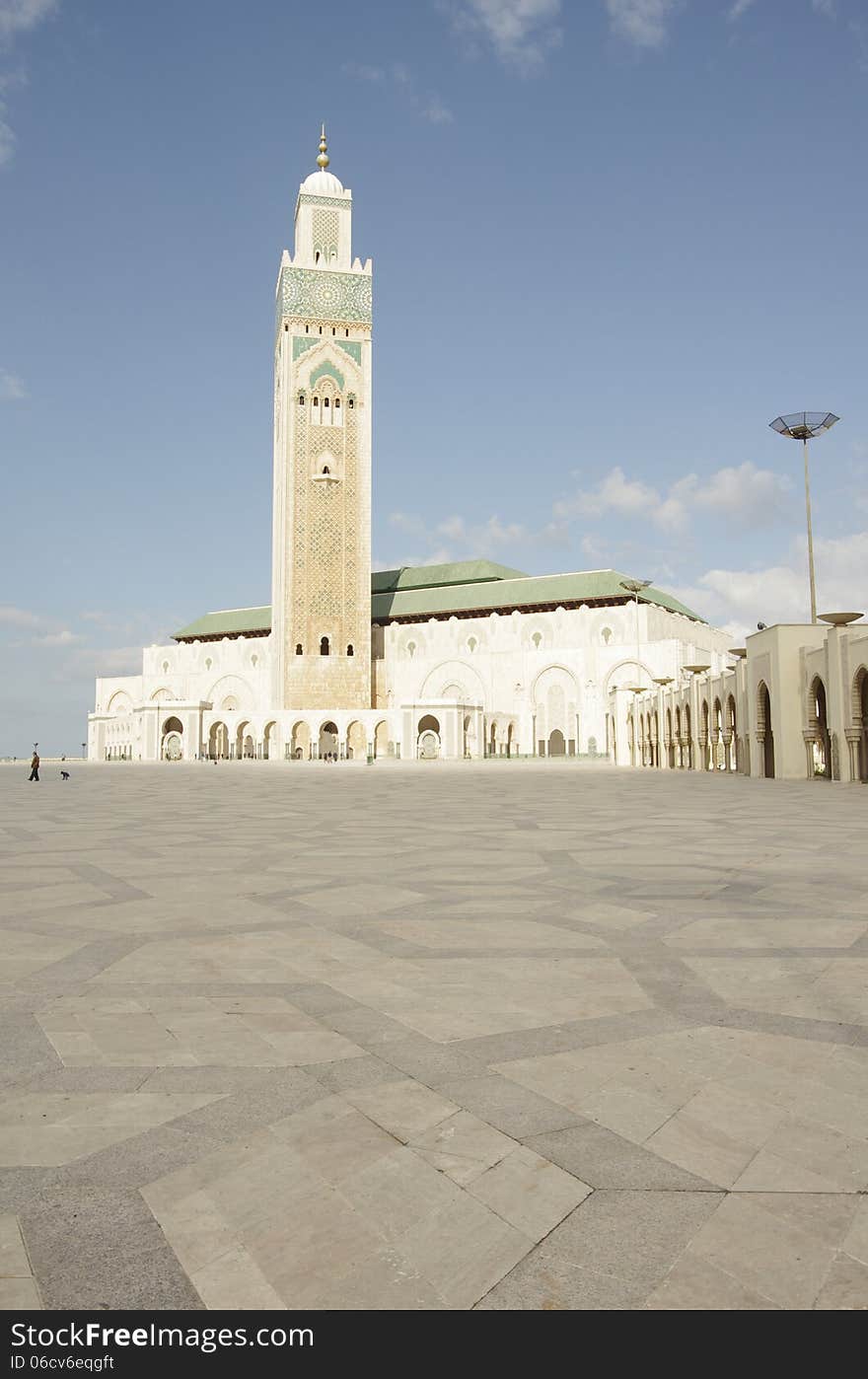 The mosque of Casablanca with its high minaret